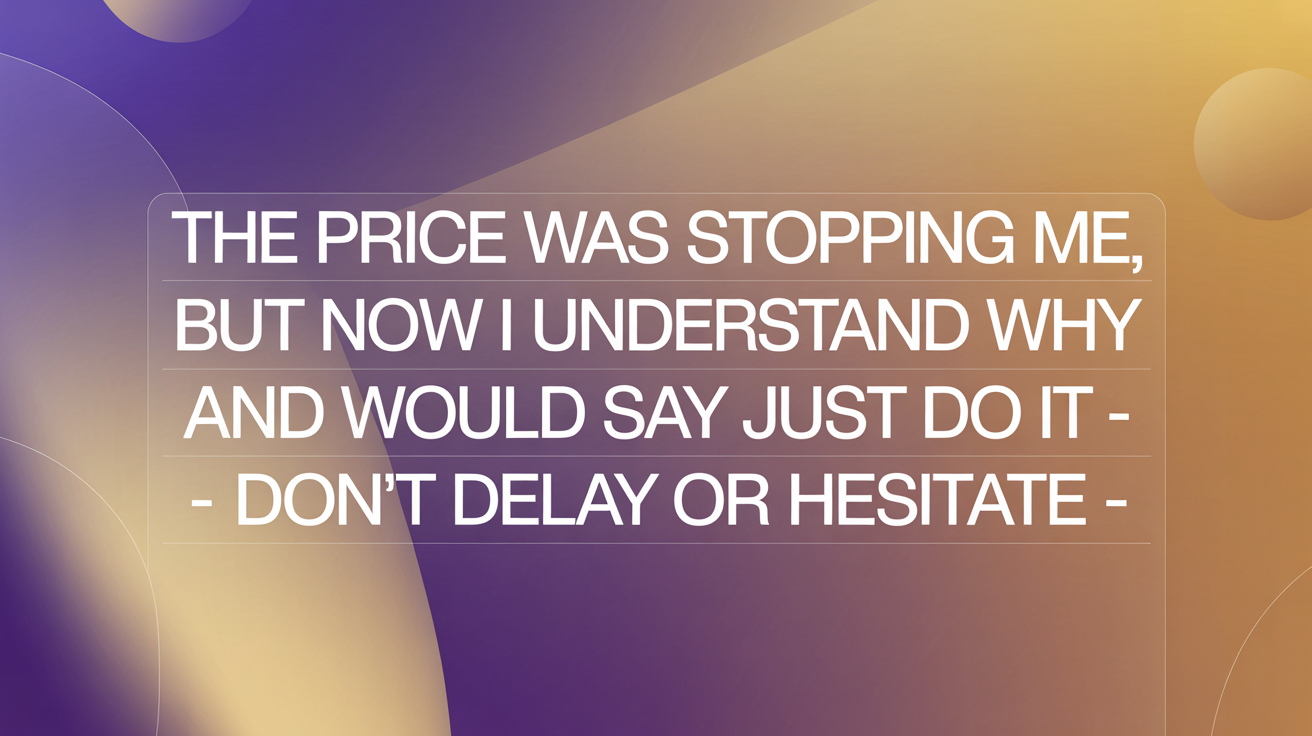 The price was stopping me, but now I understand why